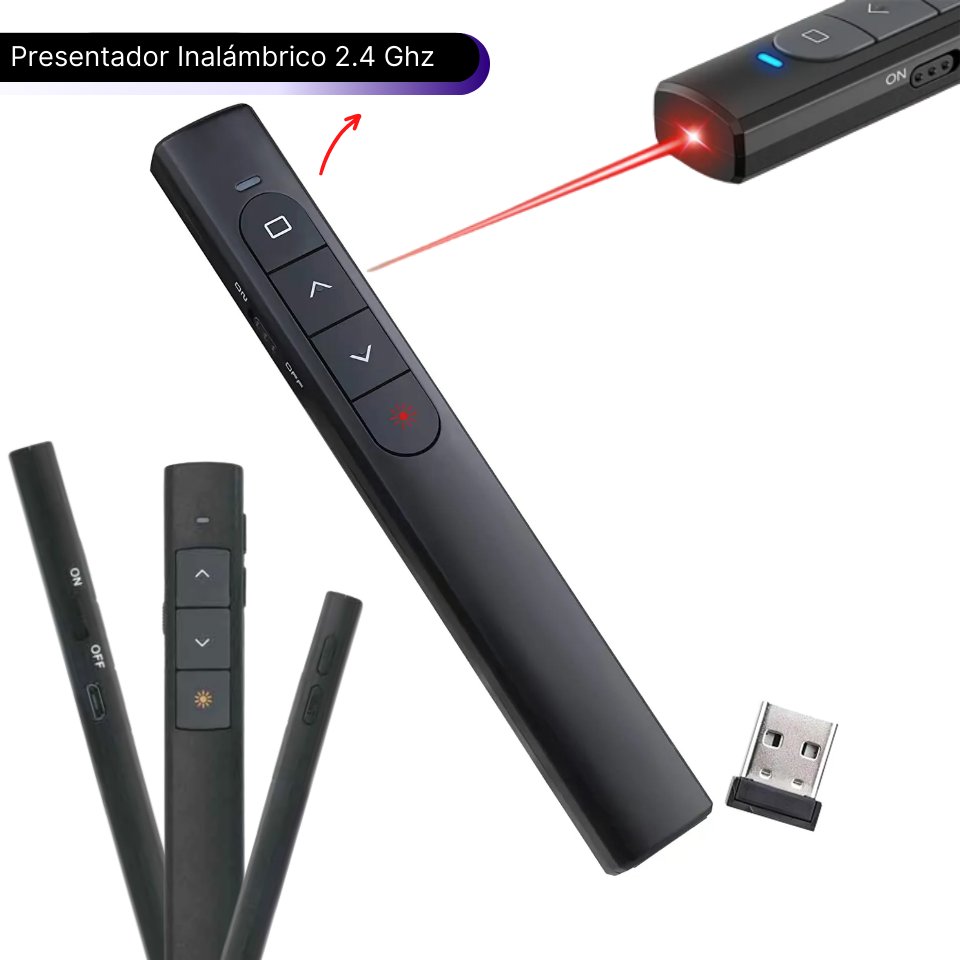  Presentador inalÁmbrico usb lÁser recargable